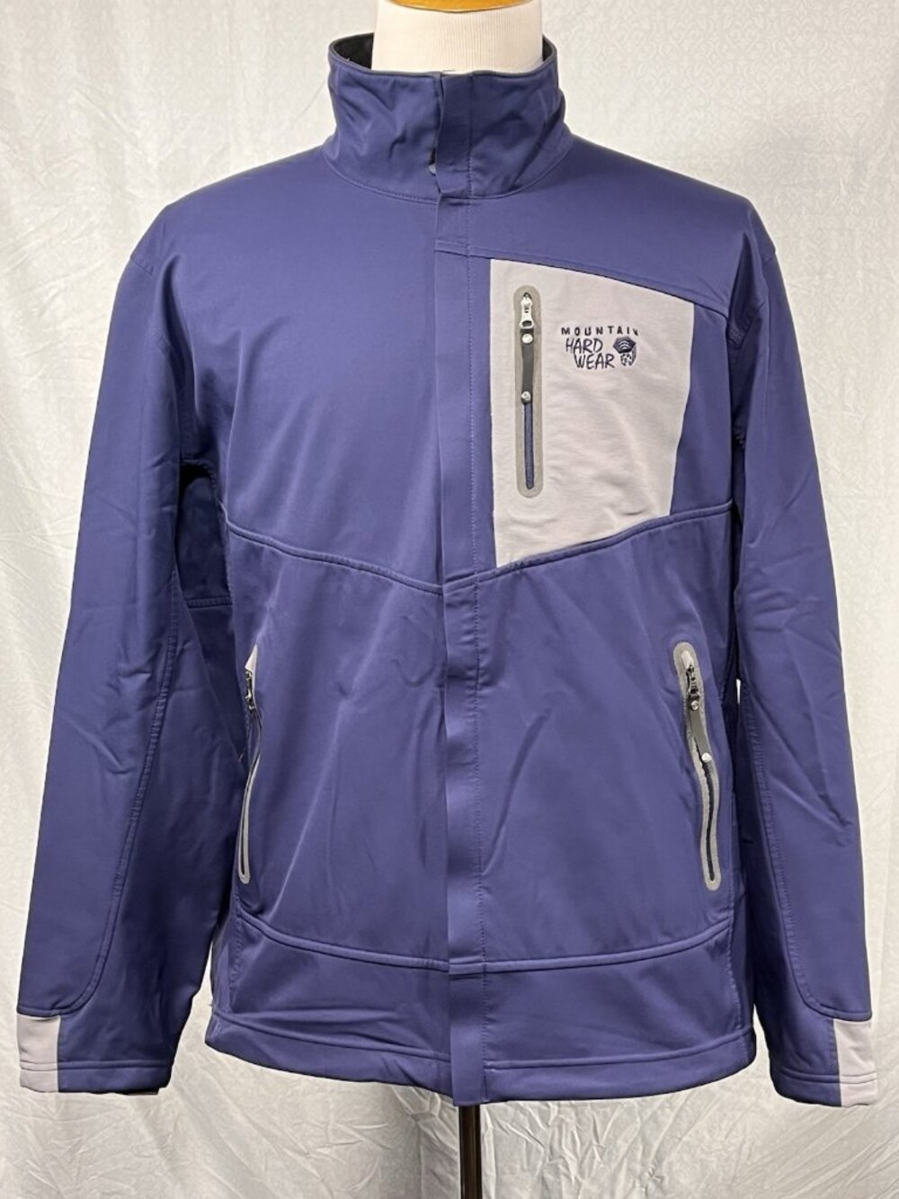 Mountain Hardware Conduit Softshell Mens XXL Navy Blue Gray Jacket Hiking Casual